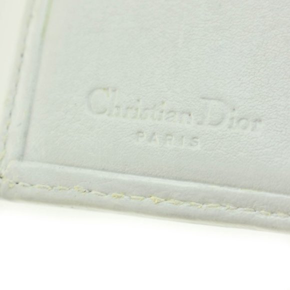 Auth DIOR "Oblique": Metallic Gold & White Leather Logo Medium Wallet (m… - Picture 8 of 10